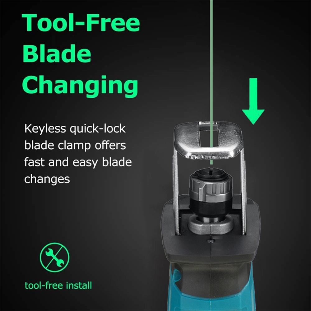 Cordless Brushless Electric Reciprocating Saw Variable Speed Metal Wood Cutting Power Tool with Tool Case