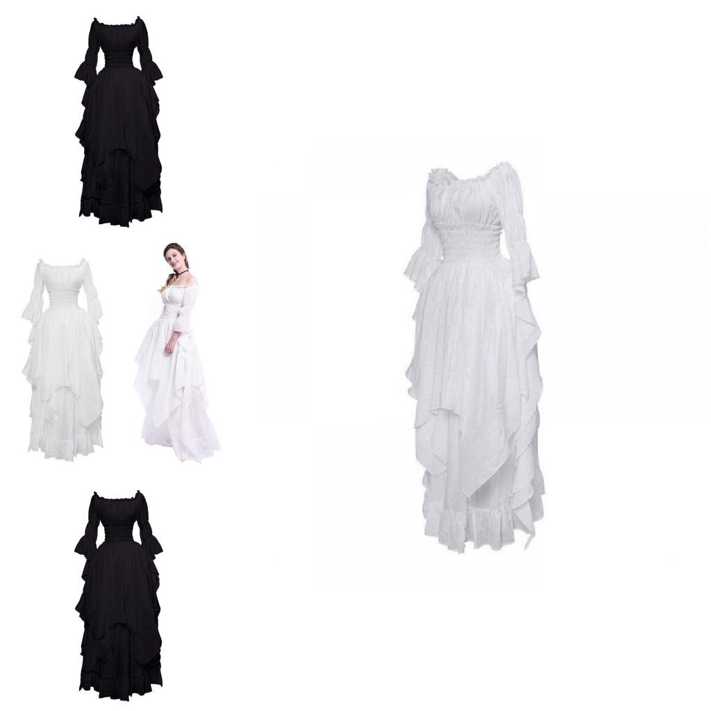 Hs7001 Qita Renaissance Costume With Polyester Fabric Unisex Medieval Halloween Dress For Game Anime Role Play Sizes S-xxl)