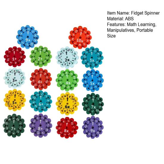 9/18 ks matematický fidget spinner sčítání odčítání násobení dělení učení vzdělávací matematický fidget spinner hračka studentská výuková pomůcka matematika