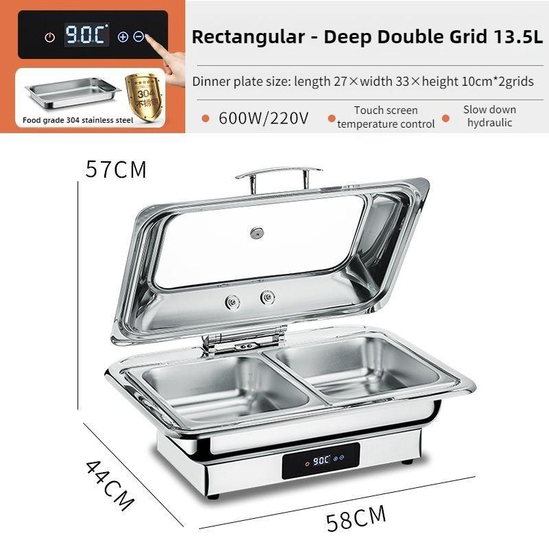 Elektrischer Chafing Dish mit großer Kapazität Buffet-Set Partys Speisen-Buffetwärmer Restaurant Einstellbare Temperatur Kochfeld