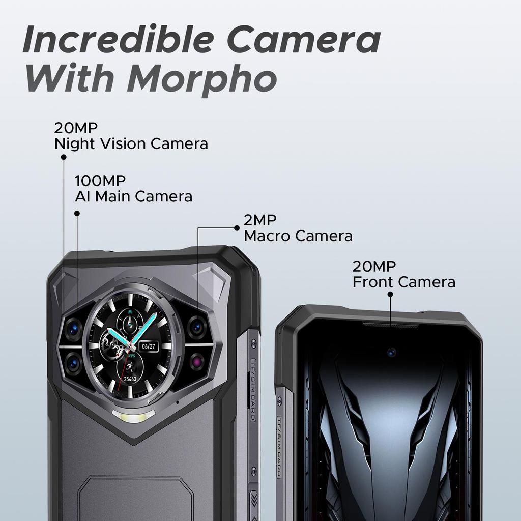 DOOGEE S200 Rugged Smartphone 5G, 32GB+256GB/2TB, 10100mAh/33W, 1.32" AMOLED Rear Display, 6.72” FHD+/120Hz, 100MP+20MP