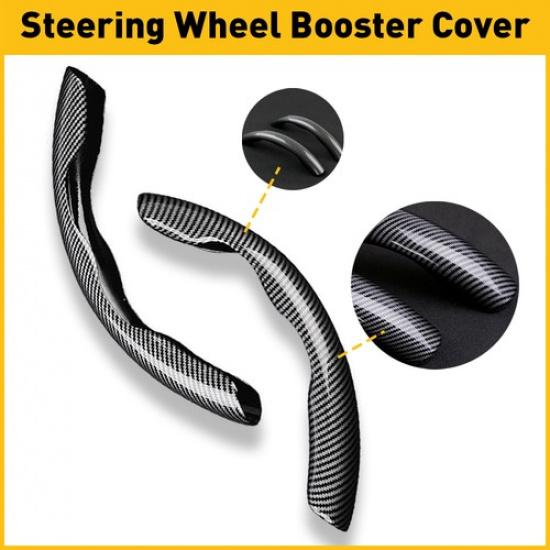 Carbon Fiber Universal Car Steering Wheel Booster Cover Non-Slip Accessories