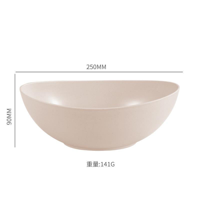 Hot Sale Eco-Friendly Wheat Straw Household Vegetable Bowl Kitchen Creative Solid Color Fruit Salad Bowl Microwavable Food Bowl