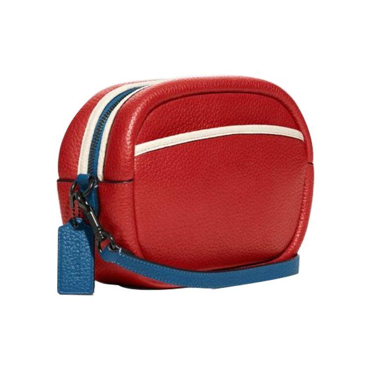 Coach Camera Series 23 Zipper Closure Pebble Leather Camera Bag Women Shoulder Bag Red C6833-V5TFN