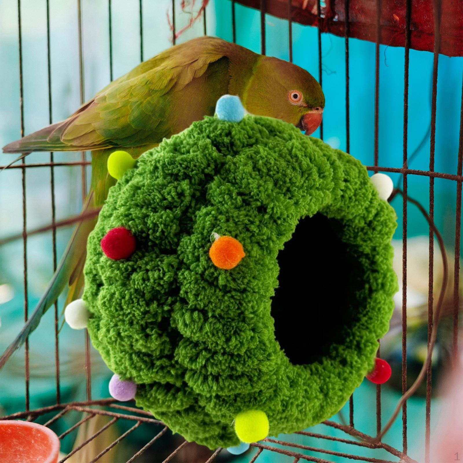 

for Conures, Breeding House, Ideal Gift, Christmas Decoration, Cozy Shelter Budgies, Finches зелёный