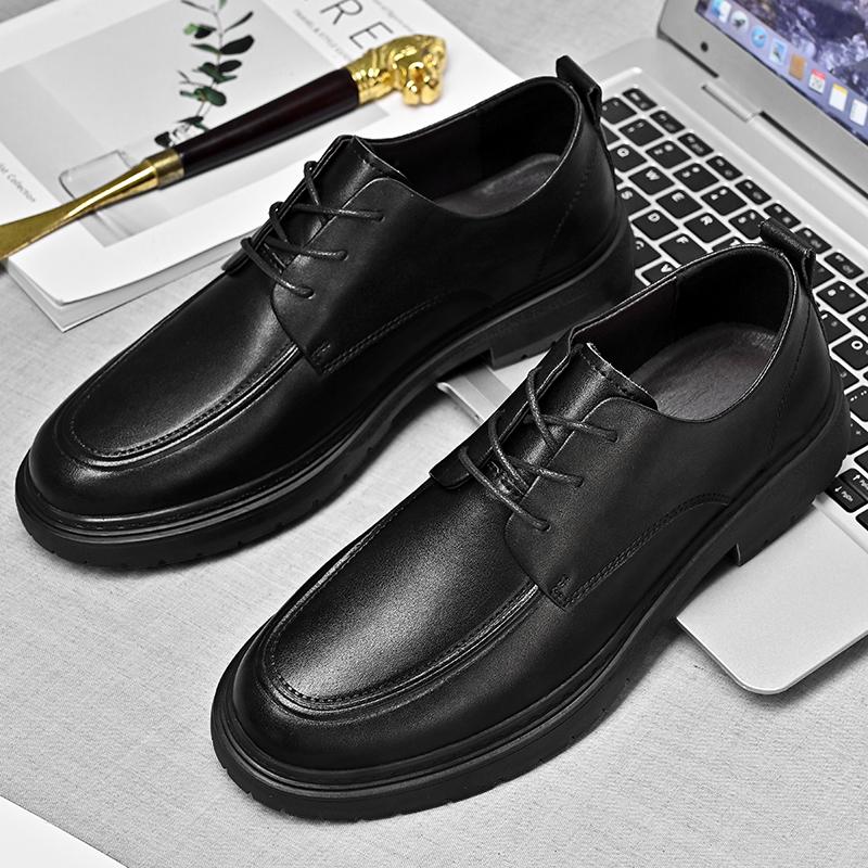 Leather Men Shoes Lace Up Oxfords High Quality Genuine Leather Men Flats Moccasins Business Dress Casual Men Work Shoes
