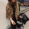 New autumn and winter leopard print thickened warm fashion daily imitation cashmere fringed scarf scarf shawl