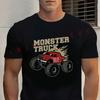 Summer Cotton T-shirt Monster Truck Graphic Motorcycle Tee Casual Short-sleeve Motorbike Cycling Top