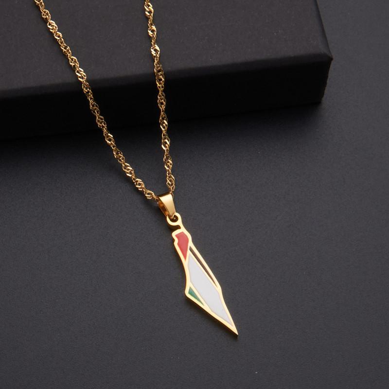 Collar con colgante de mapa de acero inoxidable, titanio y epoxi