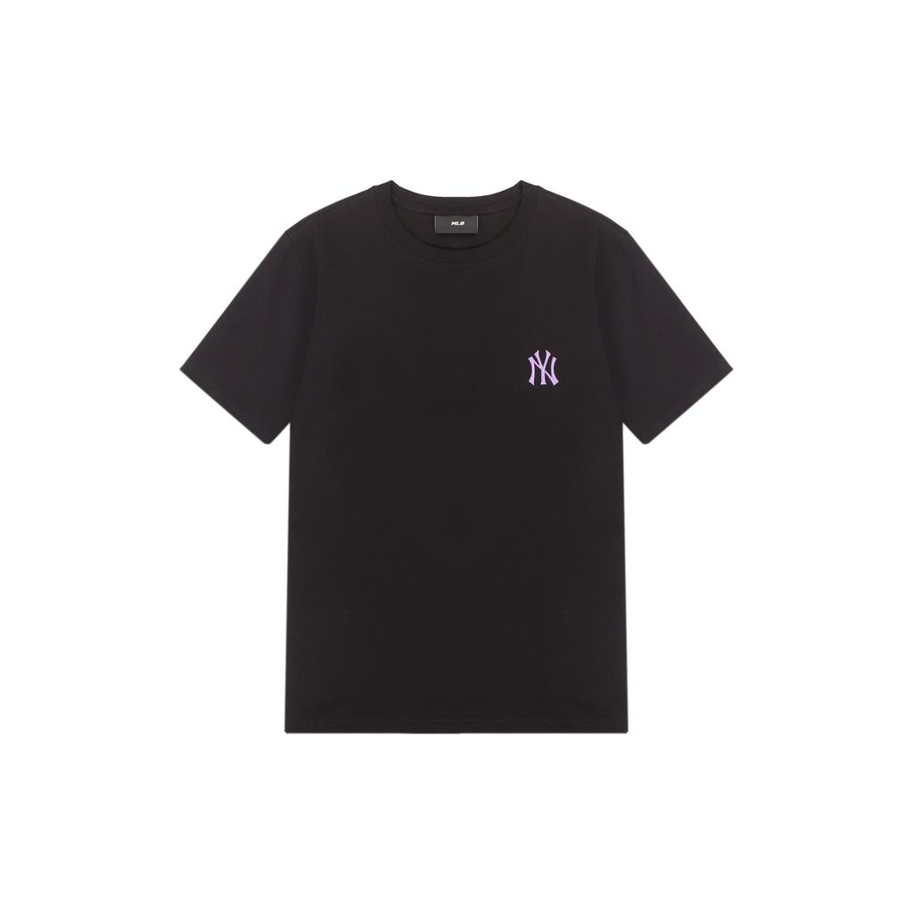 MLB New York Yankees Classic Letter Print Couples Regular Fit Short Sleeve T-Shirt Unisex T-Shirt Black 3ATSEC323-50BKS