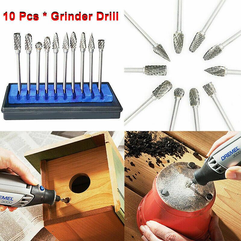 Fräserbohrer-Set Dremel Hartmetall-Rotationsbohrer Holz Stein Schnitzwerkzeuge Metall Wurzel 6mm