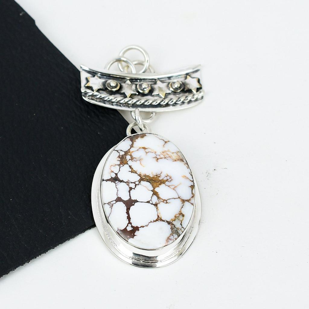 Natural Wild Horse Gemstone Silver Pendant in 925 Sterling Silver- Handmade Design, Everyday Wear Jewelry, Unique Wild Horse Pendant Gifts