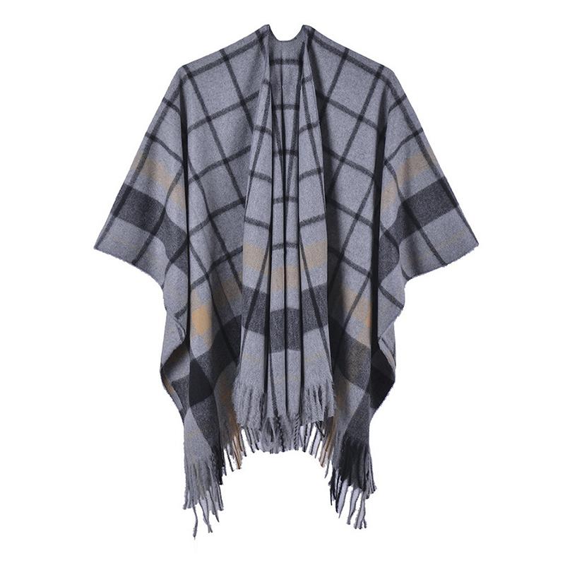 Luxury Design Imitation Cashmere Women Scarf Winter Plaid Poncho Tassel Wrap Shawl Capa Para Mujer Pashmina Chales Echarpe Hiver