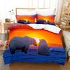 Print Duvetcover 2pcs Pillowcase Bear Bedroom Set Bedding 2/3 Pcs Bed Cover Set Animal Series Double Bed Linens 100% Polyester