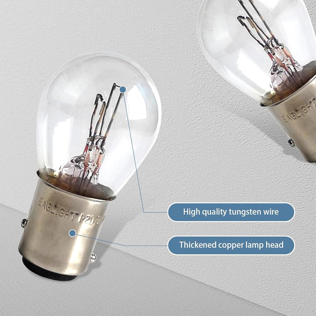 10 PCS Car 1157 P21/5W S25 BAY15D Light Bulb, Double Tail High And Low Brake Light Bulb Turn Signal Light Bulb LongerLife Replacement, Universal