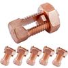 Split Bolt Connector High Strength Copper Grounding Clamps for Completing Ground Bonding to Bare Wires TJ-16 (6 PCS)