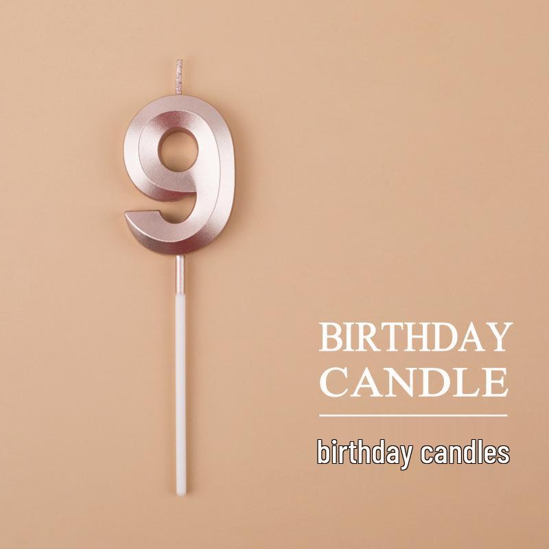 Gold and Silver Number Candles for Birthday Cakes - Pink Exquisite Design