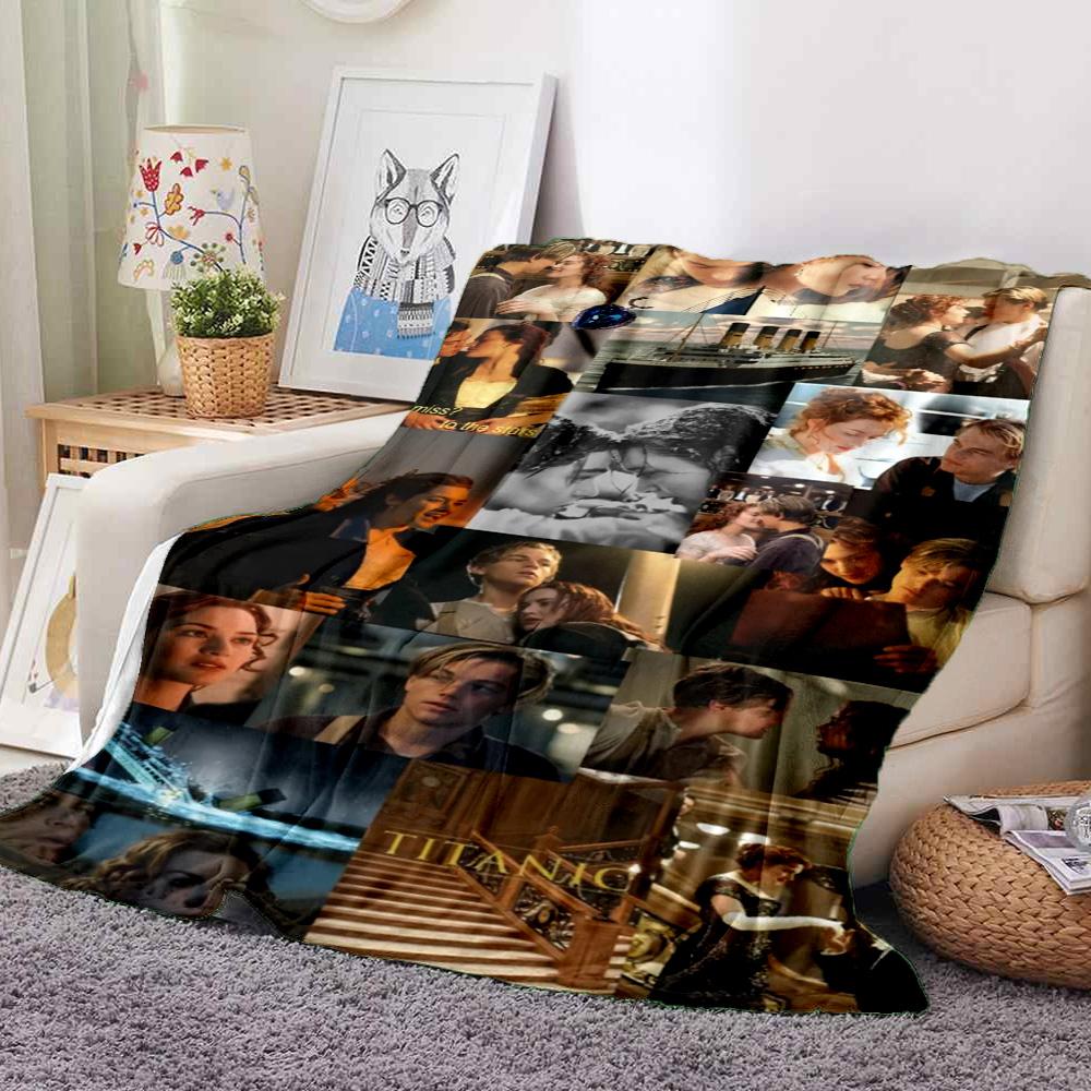 Titanic Romance Flannel Blanket Throw Blanket Soft Warm Sofa Bed Camping home Decor Unique Christmas Gift C926323