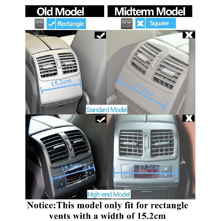 Rear Center Console Air Conditioner Ventilation Grille AC Vent Outlet Frame Cover For Mercedes Benz W212 E Class Sedan