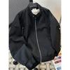 Men Loose Stand Collar American Casual Long Sleeve Workwear Jacket Outerwear
