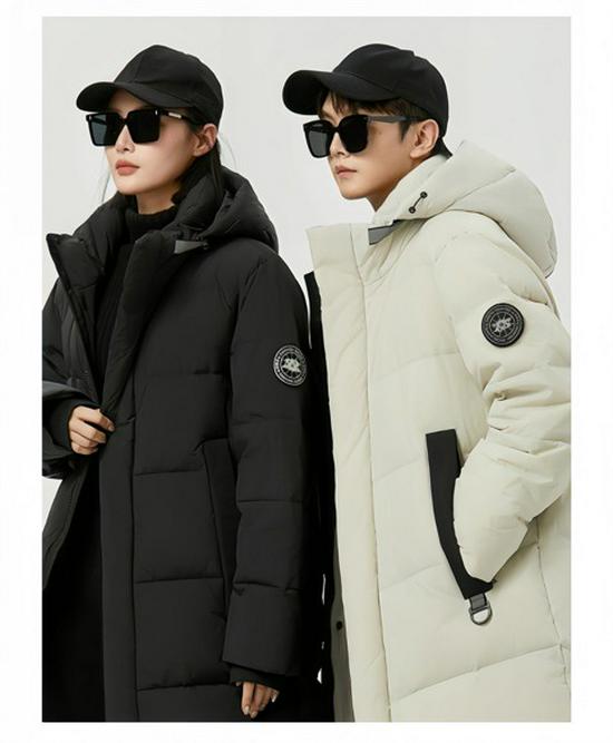 Zimní 2025 Unisex středně dlouhá péřová bunda - Zesílený kachní peří Ležérní kabát pro chladné počasí