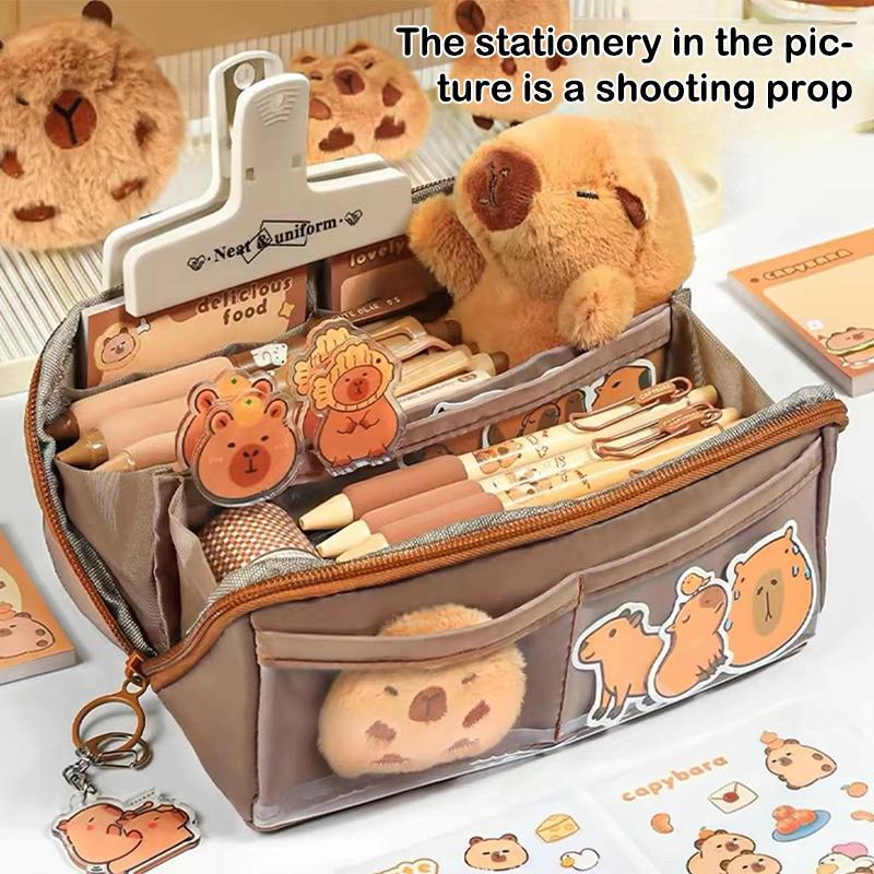 

Сумка-пенал для школьников с большой вместимостью, многофункциональный пенал для мальчиков и девочек, держатель для канцелярских принадлежностей, подходящий пенал коричневый