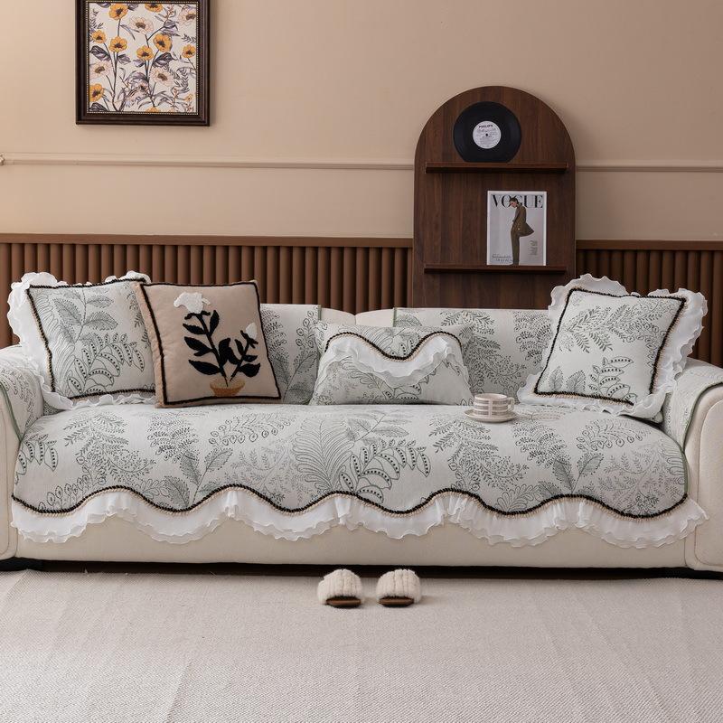 French Skirt Special-Shaped Sofa Cushion  New Four-Season Universal High-End Straight Sofa Seat Cushion Non-Slip Cover