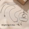 Simple and Stylish Zirconia Jewelry Set: Pendant Necklace, Adjustable Bracelet, Open Ring, and Earrings - a Perfect Holiday Gift
