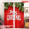 2 Stück 2D Flachdruck Frohe Weihnachten Vorhänge Christmas2 Stoff Ohne Strom Festliche Feiertage Perfekt für festliche Porträts