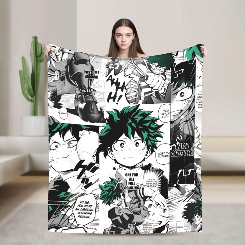 My Hero Academia Super Soft Blankets  Airplane Travel Plush Throw Blanket Aesthetic Couch Bed Flannel Bedspread Sofa Bed Cover