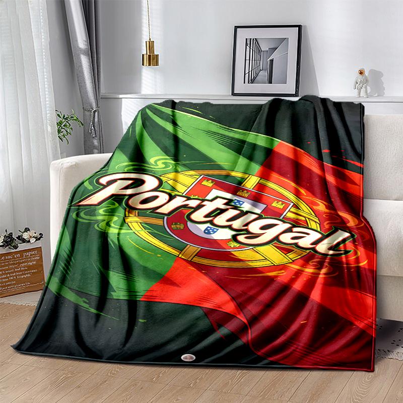 Portugal flag Flannel Blanket Soft All-Season Throw, Design for Camping, Car Travel, Hiking Sofa, Bed, Office Perfect Gift for Parties