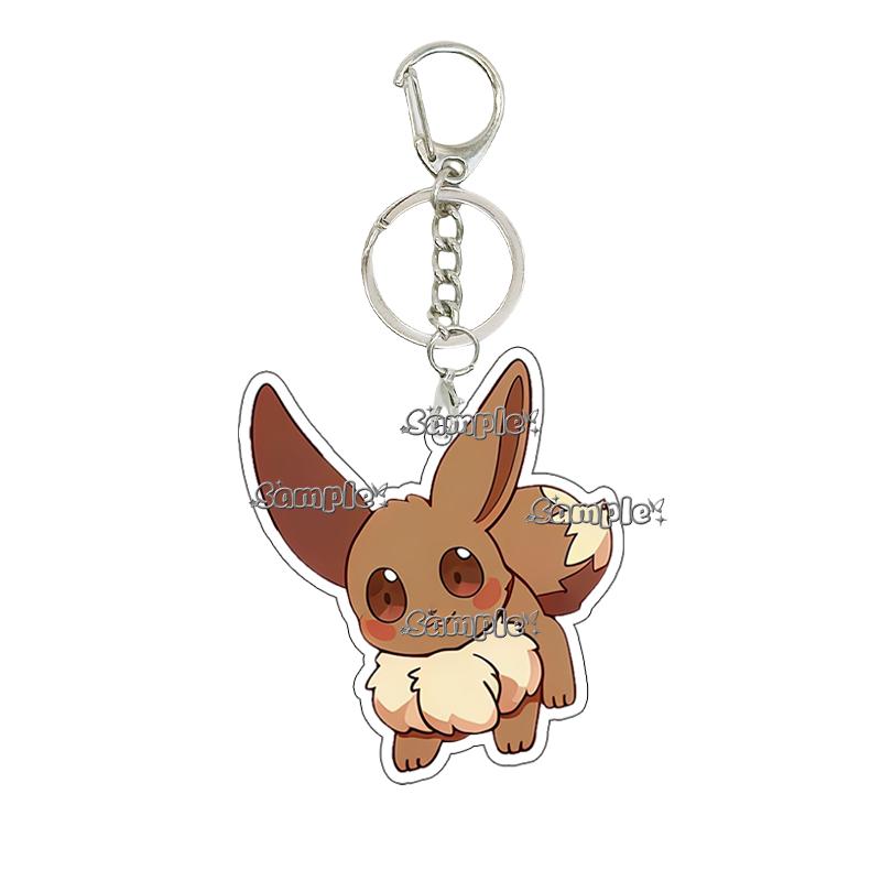 PKM Umbreon Jolteon Glaceon Vaporeon Eevee Anime Cartoon Accessory Acrylic Keychain Backpack Decoration Charm Pendant Gifts Toys