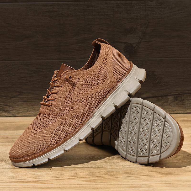 Britische Herrenschuhe Sommer Atmungsaktive Sneakers Fly-Woven Mesh Schuhe Herren Große Größe 48 Trendy Laufschuhe