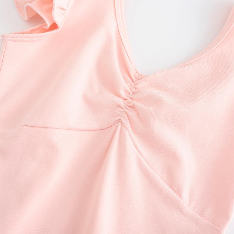 Ballet Leotards For Girl Toddler Short Ruffle Sleeve Dancer Outfit Rhythmic Gymnastics Bodysuit