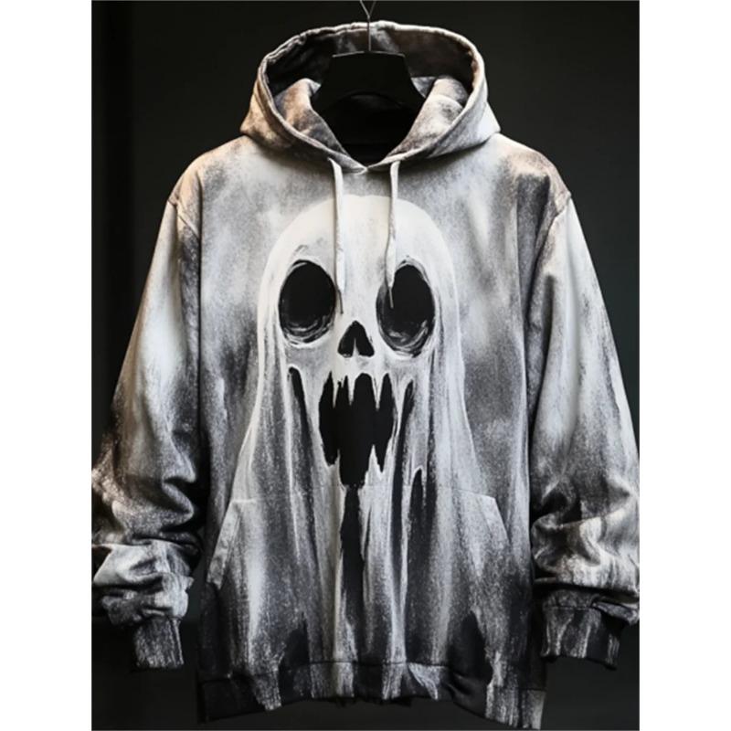 Bloody Letter Patterns Printed Sweatshirts Hoodies For Men Clothes I'm Fine Blood Stained Y2k Top Pullovers Spring And Autumn Boy Tees Clothing