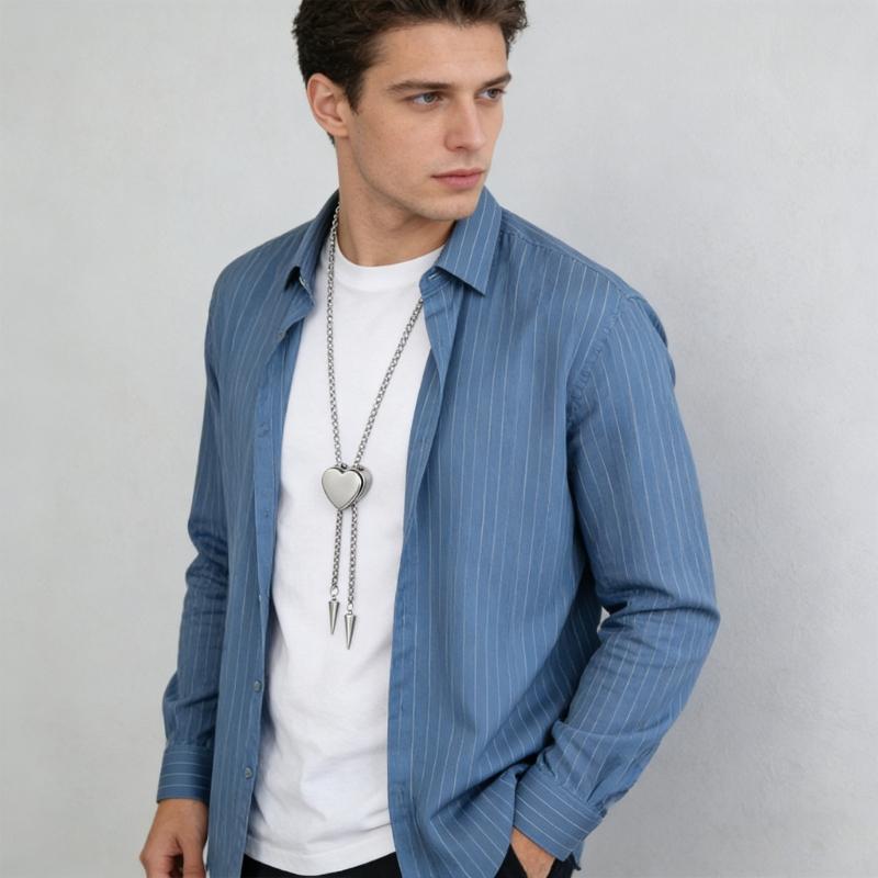 Versatile Stainless Steel Necklace With Heart Shaped Sliding Pendant For Formal And Casual Event Comfortable Design