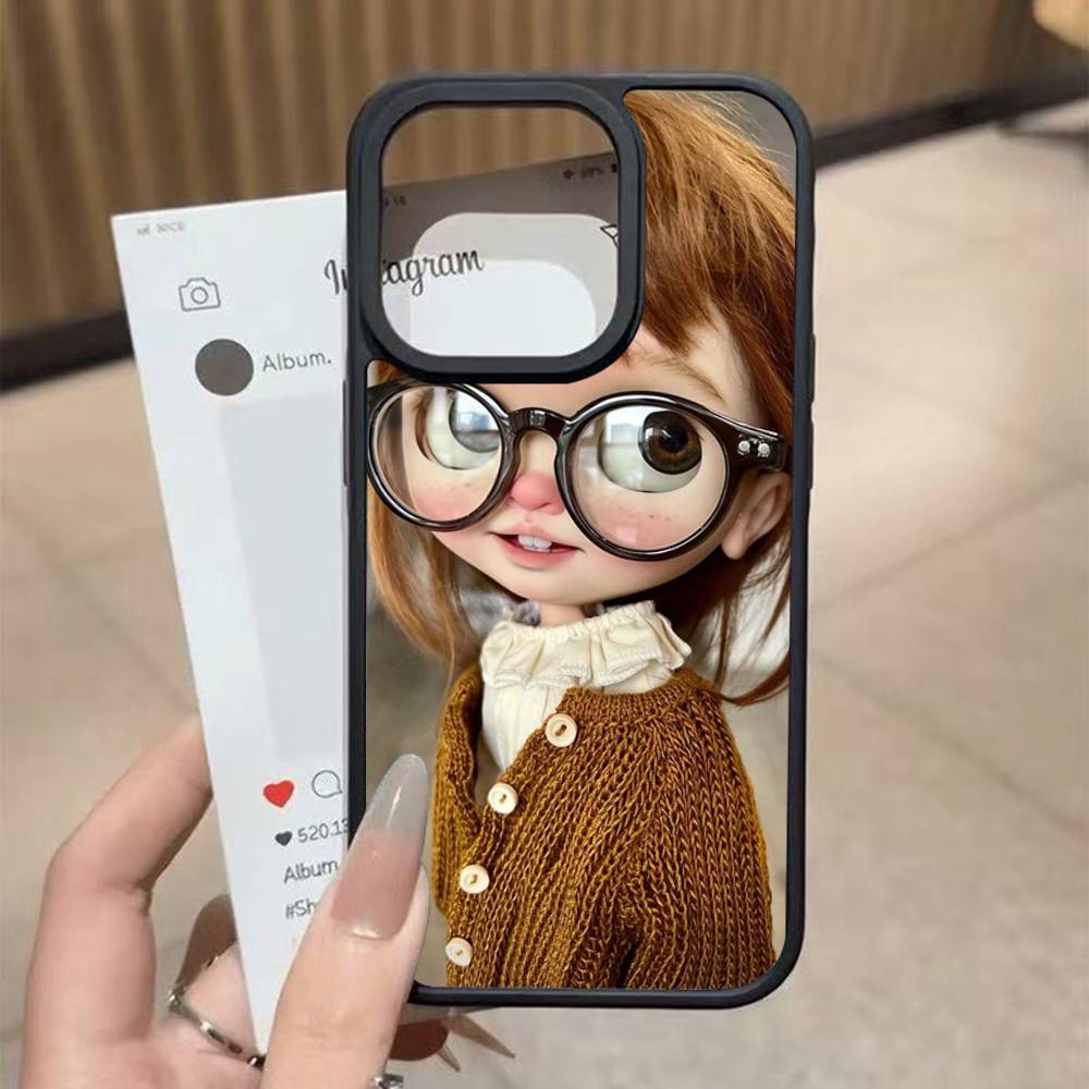 Japanese Korean Retro Doll Dark Baby Artist Black Hard Plastic Phone Case For Iphone 17 Air 16 15 14 13 12 11 Pro Max PC TPU