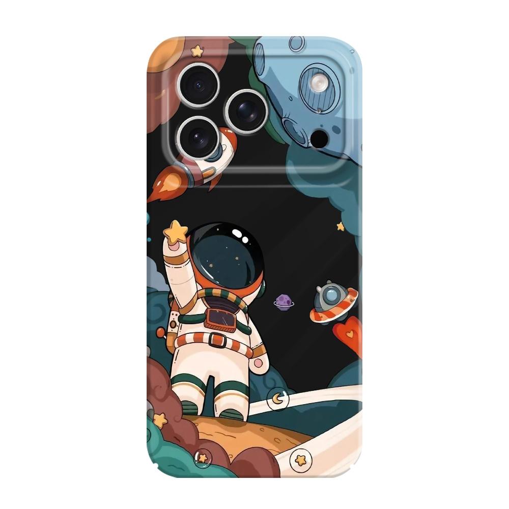 

Flying Astronaut Phone Case For iPhone 17 Air 16 16E 15 14 Plus Pro Max Film Hard Cover iPhone 17 ProMax