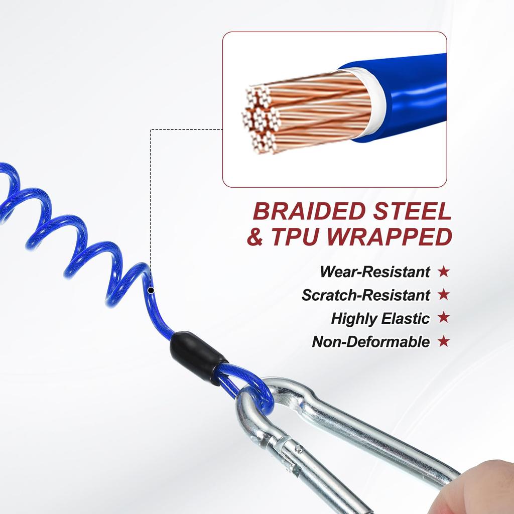 PATIKIL 5ft Brake Release Trailer Cable Trailer Brake Release Cable Safety Cable Strap Spring