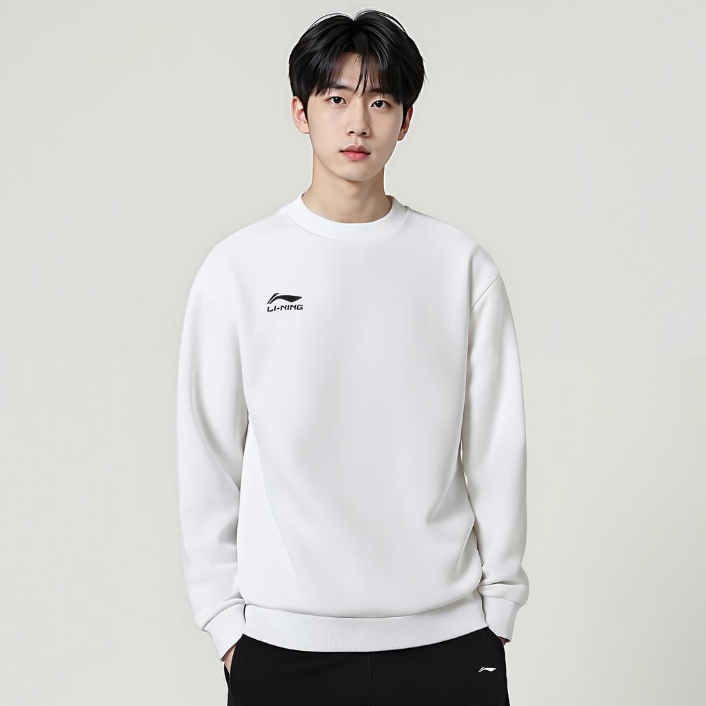 Li-Ning Versatile Simple Round Neck Letter Print Casual Loose Comfortable Sweatshirt Unisex Sweatshirt AWDVG85-2