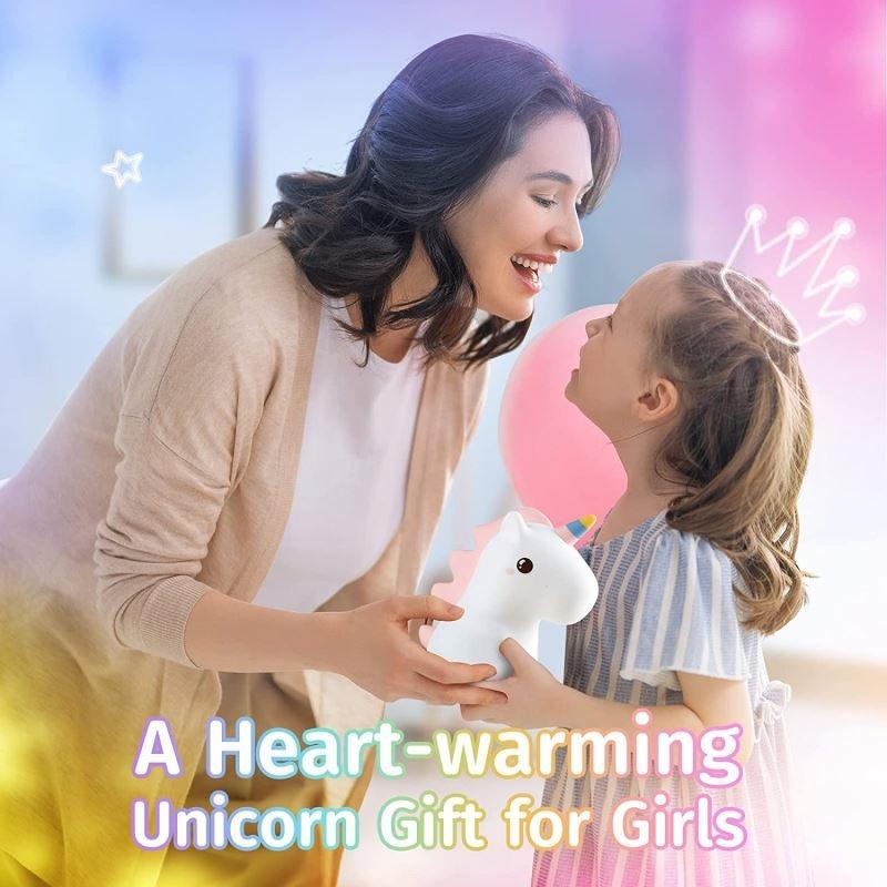 Xiaomi Unicorn Cute Silicone LED Night Light For Kids Children USB Rechargeable Cartoon Animal Bedroom Decor Touch Night Lamp for Gifts