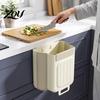 Silicone Folding Waste Bin Cabinet Mounted Trash Bin, Compact Hanging Garbage Can, Foldable Container Space Saving for Bathroom Office And Small Wall