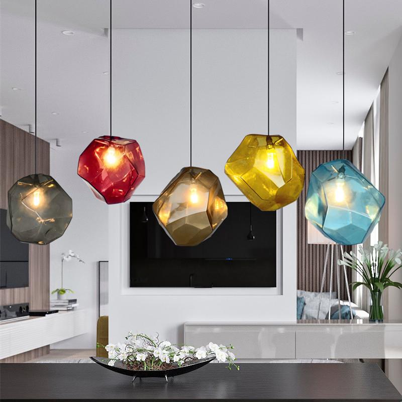 Modern Colorful Glass Pendant Light Hanging Lamp Colors Suspension Lamp for Bar Restaurant Industrial Lighting Fixture
