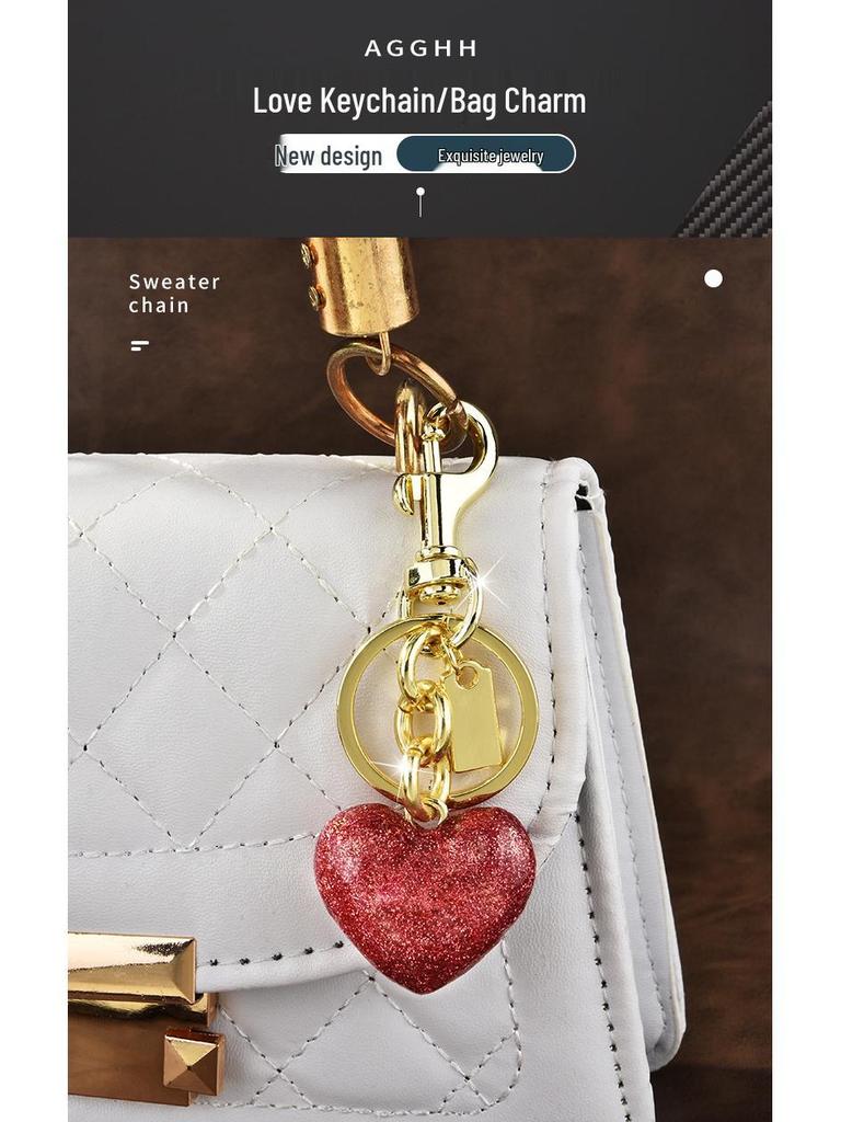 Europäisch-amerikanischer Herz-Schlüsselanhänger, Herzanhänger, Liebes-Taschenanhänger & Auto-Accessoire für Damen