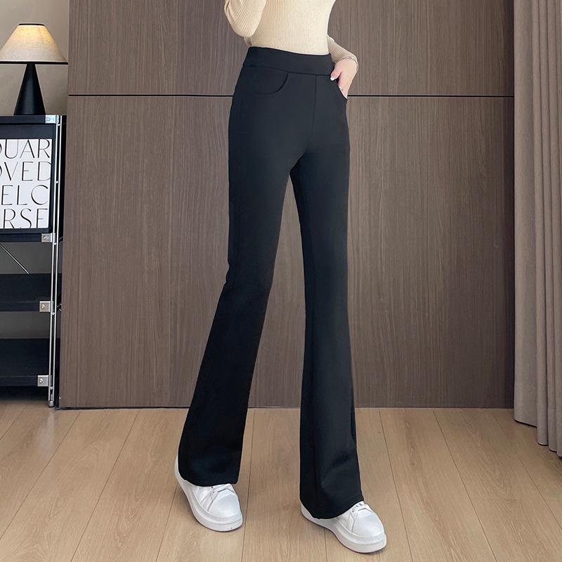 

Женские утягивающие брюки клеш с высокой посадкой и флисовой подкладкой для осени/зимы 2025 2XL