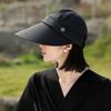 Chapéu de Sol Feminino Padrão K Removível Multifuncional Aba Grande à Prova de Vento Chapéu de Sol Outdoor Vazio no Topo Chapéu de Sol
