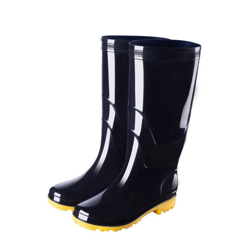 Men's High Tube Rain Shoes, Labor Insurance Pvc Waterproof and Non-slip Thickened Fishing Shoes Men's