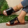 Mode Damen Hausschuhe Eckiger Kopf Kreuz Flache Sommer Sandalen Einfache Strandhausschuhe Mode Outdoor Leichte Schuhe Heim-Sandalen Damen