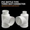 Durable Bottle Shaped Three Way Joint PVC Drain Accessory Standard Pipe Adapter Wearproof Y Shape Garden Water Pipe Connector