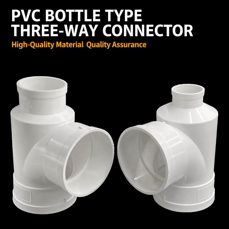 Durable Bottle Shaped Three Way Joint PVC Drain Accessory Standard Pipe Adapter Wearproof Y Shape Garden Water Pipe Connector